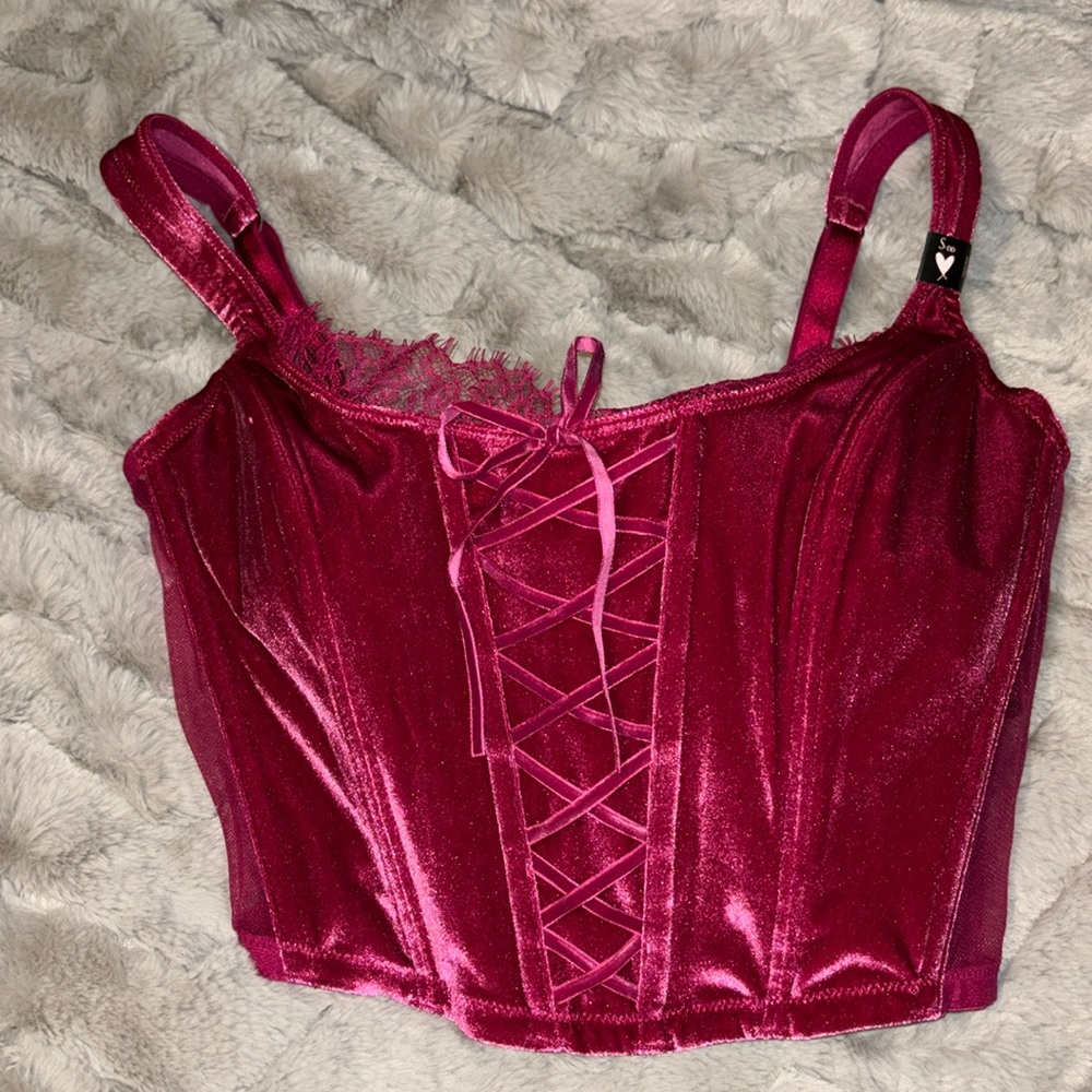 NWTs Victoria’s Secret Dream Angels Bustier - crushed velvet/mesh S-DD